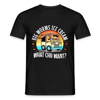 Big worms ice cream truck - Männer T-Shirt - Schwarz - Vorne - AI Model Male 178 light (178cm)