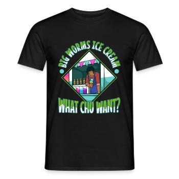 Big worms ice cream truck - Männer T-Shirt - Schwarz - Vorne - AI Model Male 178 light (178cm)