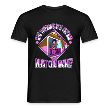Big worms ice cream truck - Männer T-Shirt - Schwarz - Vorne - AI Model Male 178 light (178cm)