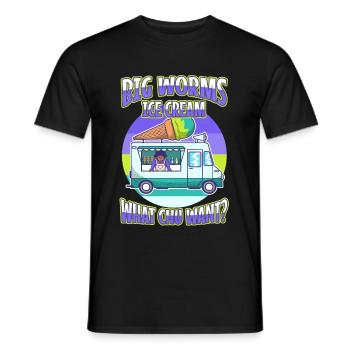 Big worms ice cream truck - Männer T-Shirt - Schwarz - Vorne - AI Model Male 178 light (178cm)