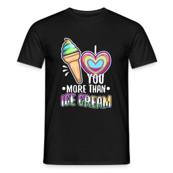 I love you more than ice cream - Men's T-Shirt - black - Front - AI Model Male 178 light (178cm)