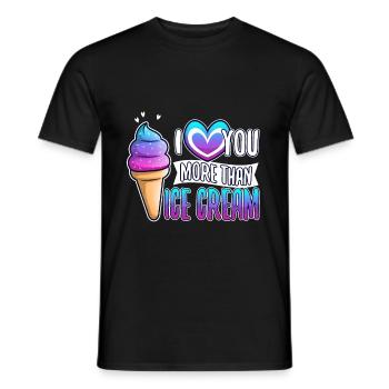 I love you more than ice cream - Men's T-Shirt - black - Front - AI Model Male 178 light (178cm)