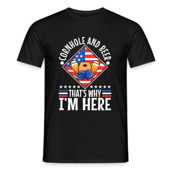 Cornhole and beer thats why im here - Männer T-Shirt - Schwarz - Vorne - AI Model Male 178 light (178cm)