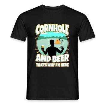 Cornhole and beer thats why im here - Männer T-Shirt - Schwarz - Vorne - AI Model Male 178 light (178cm)