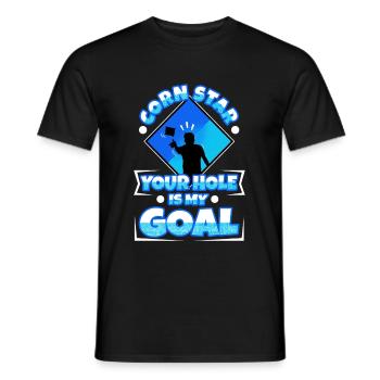 Corn star ton trou est mon objectif - T-shirt homme - noir - Devant - AI Model Male 178 light (178cm)