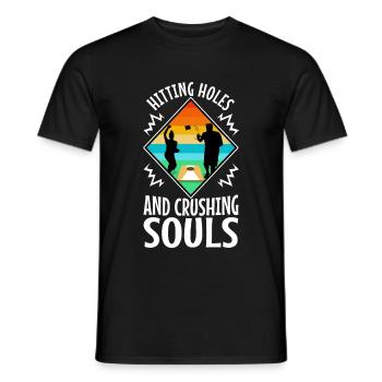 Hitting Holes and Crushing Souls - Männer T-Shirt - Schwarz - Vorne - AI Model Male 178 light (178cm)