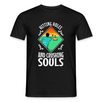 Hitting Holes and Crushing Souls - Männer T-Shirt - Schwarz - Vorne - AI Model Male 178 light (178cm)