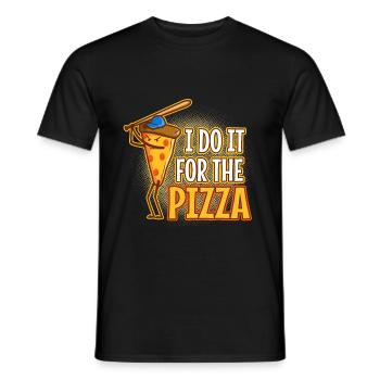 I do it for the Pizza - Men's T-Shirt - black - Front - AI Model Male 178 light (178cm)