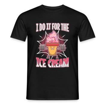 Je le fais pour la crème glacée - T-shirt homme - noir - Devant - AI Model Male 178 light (178cm)