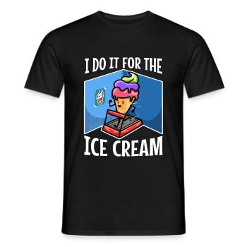 Je le fais pour la crème glacée - T-shirt homme - noir - Devant - AI Model Male 178 light (178cm)
