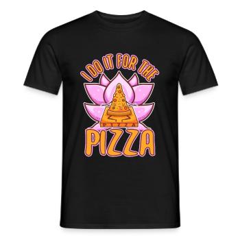 I do it for the Pizza - Men's T-Shirt - black - Front - AI Model Male 178 light (178cm)