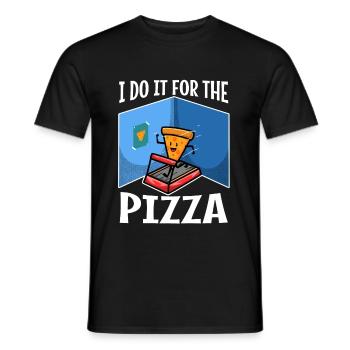 I do it for the Pizza - Men's T-Shirt - black - Front - AI Model Male 178 light (178cm)