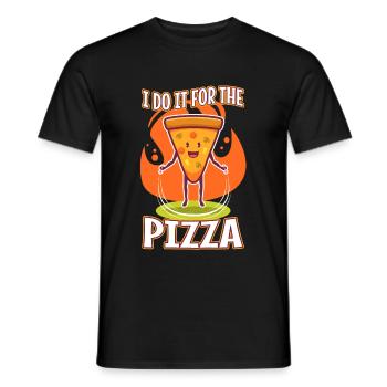 I do it for the Pizza - Men's T-Shirt - black - Front - AI Model Male 178 light (178cm)