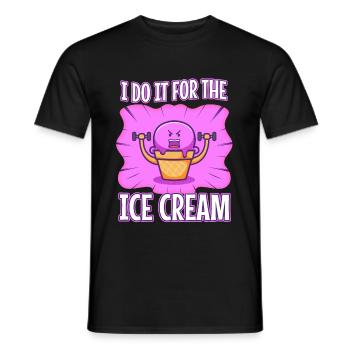 Je le fais pour la crème glacée - T-shirt homme - noir - Devant - AI Model Male 178 light (178cm)