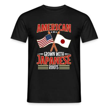 American grown with japanese roots - Männer T-Shirt - Schwarz - Vorne - AI Model Male 178 light (178cm)