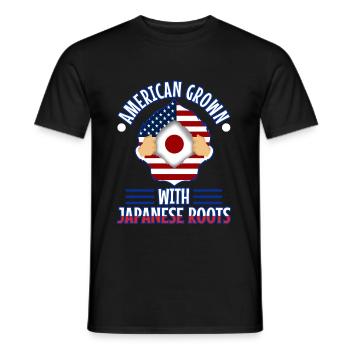 American grown with japanese roots - Männer T-Shirt - Schwarz - Vorne - AI Model Male 178 light (178cm)