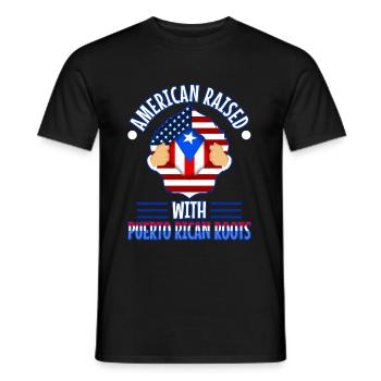 American raised with puerto rican roots - Männer T-Shirt - Schwarz - Vorne - AI Model Male 178 light (178cm)