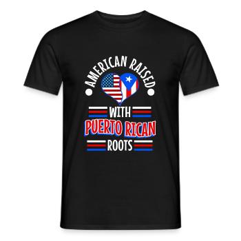 American raised with puerto rican roots - Männer T-Shirt - Schwarz - Vorne - AI Model Male 178 light (178cm)