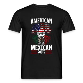 American raised with Mexican roots - Männer T-Shirt - Schwarz - Vorne - AI Model Male 178 light (178cm)