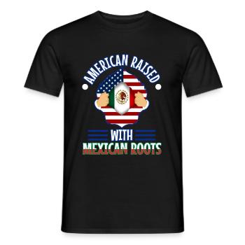 American raised with Mexican roots - Männer T-Shirt - Schwarz - Vorne - AI Model Male 178 light (178cm)