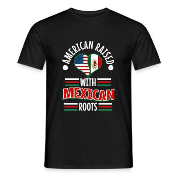 American raised with Mexican roots - Männer T-Shirt - Schwarz - Vorne - AI Model Male 178 light (178cm)