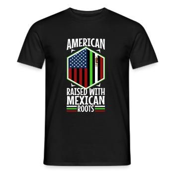 American raised with Mexican roots - Männer T-Shirt - Schwarz - Vorne - AI Model Male 178 light (178cm)