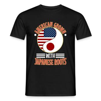 American grown with japanese roots - Männer T-Shirt - Schwarz - Vorne - AI Model Male 178 light (178cm)