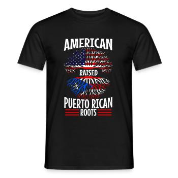American raised with puerto rican roots - Männer T-Shirt - Schwarz - Vorne - AI Model Male 178 light (178cm)