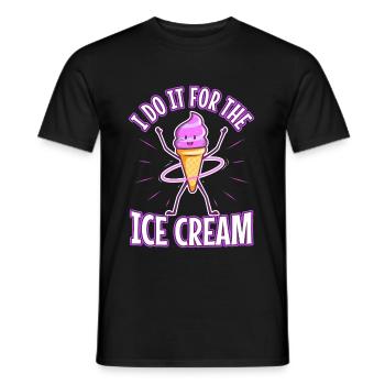 Je le fais pour la crème glacée - T-shirt homme - noir - Devant - AI Model Male 178 light (178cm)