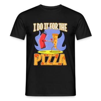 I do it for the Pizza - Men's T-Shirt - black - Front - AI Model Male 178 light (178cm)