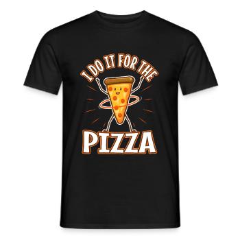 I do it for the Pizza - Men's T-Shirt - black - Front - AI Model Male 178 light (178cm)