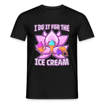 Je le fais pour la crème glacée - T-shirt homme - noir - Devant - AI Model Male 178 light (178cm)