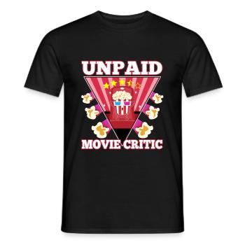 Unpaid movie critic - Men's T-Shirt - black - Front - AI Model Male 178 light (178cm)