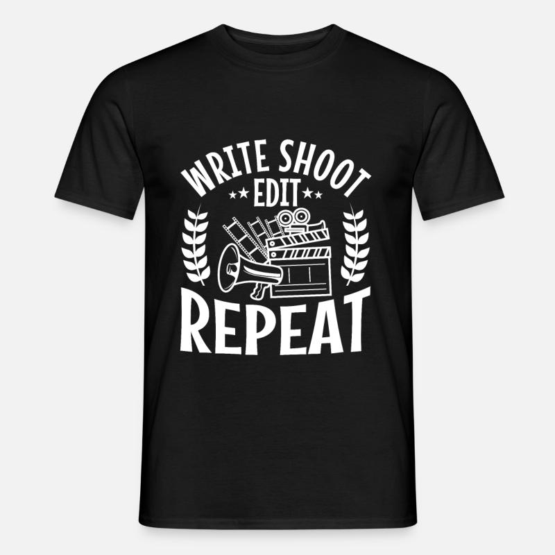 Write Shoot Edit Repeat - Men's T-shirt - black