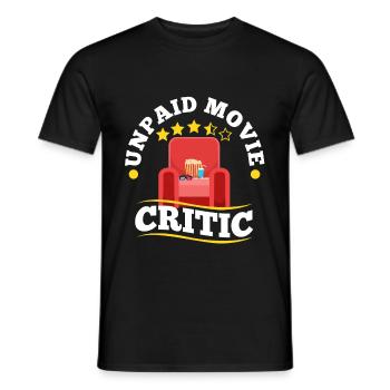 Unpaid movie critic - Men's T-Shirt - black - Front - AI Model Male 178 light (178cm)