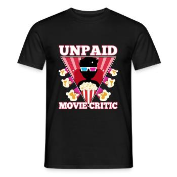 Unpaid movie critic - Men's T-Shirt - black - Front - AI Model Male 178 light (178cm)