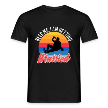 Beer Me, I am getting married - Men's T-Shirt - black - Front - AI Model Male 178 light (178cm)