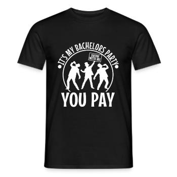 C’est mon enterrement de vie de garçon avec moi vous payez - T-shirt homme - noir - Devant - AI Model Male 178 light (178cm)