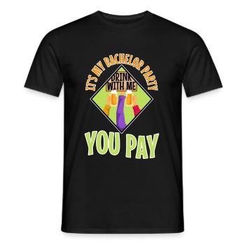 C’est mon enterrement de vie de garçon avec moi vous payez - T-shirt homme - noir - Devant - AI Model Male 178 light (178cm)