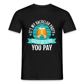 C’est mon enterrement de vie de garçon avec moi vous payez - T-shirt homme - noir - Devant - AI Model Male 178 light (178cm)