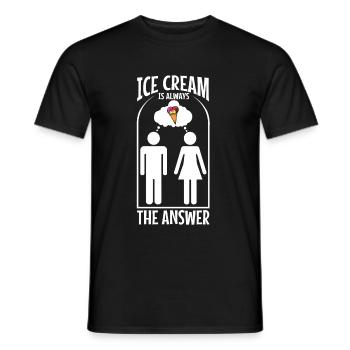 La crème glacée est toujours la réponse - T-shirt homme - noir - Devant - AI Model Male 178 light (178cm)
