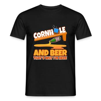 Cornhole and beer thats why im here - Männer T-Shirt - Schwarz - Vorne - AI Model Male 178 light (178cm)