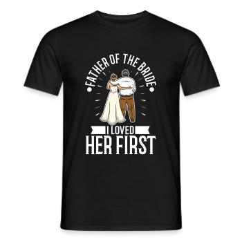 Father of the bride i loved her first - Men's T-Shirt - black - Front - AI Model Male 178 light (178cm)