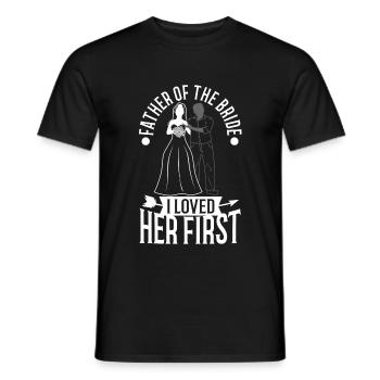 Father of the bride i loved her first - Men's T-Shirt - black - Front - AI Model Male 178 light (178cm)