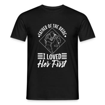 Father of the bride i loved her first - Men's T-Shirt - black - Front - AI Model Male 178 light (178cm)