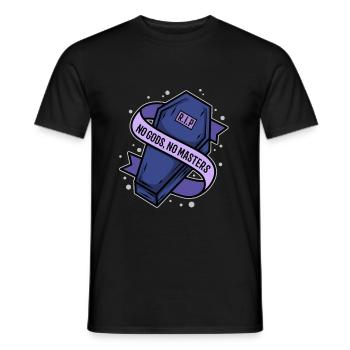 No Gods No Masters - Men's T-Shirt - black - Front - AI Model Male 178 light (178cm)