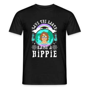 Sauvez la Terre Élevez un hippie - T-shirt homme - noir - Devant - AI Model Male 178 light (178cm)