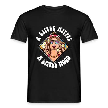 A Little Hippie A Little Hood - Men's T-Shirt - black - Front - AI Model Male 178 light (178cm)