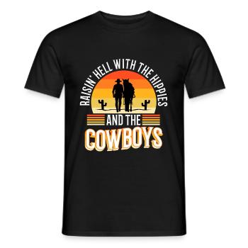 Raisin' Hell With The Hippies And The Cowboys - T-shirt homme - noir - Devant - AI Model Male 178 light (178cm)