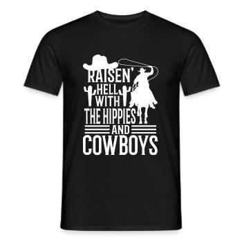 Raisin' Hell With The Hippies And The Cowboys - T-shirt homme - noir - Devant - AI Model Male 178 light (178cm)